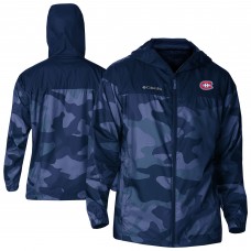 Толстовка на молнии Montreal Canadiens Columbia Navy Camo Flash Challenger Omni-Shade Windbreaker