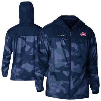 Толстовка на молнии Montreal Canadiens Columbia Navy Camo Flash Challenger Omni-Shade Windbreaker