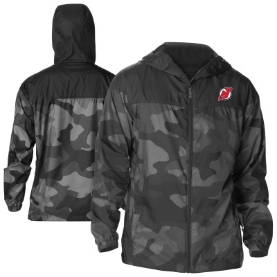 Толстовка на молнии New Jersey Devils Columbia Black Camo Flash Challenger Omni-Shade Windbreaker