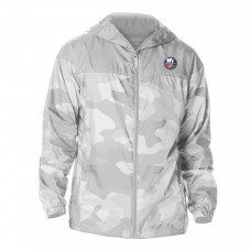 New York Islanders Columbia Gray Camo Flash Challenger Omni-Shade Full-Zip Hoodie Windbreaker