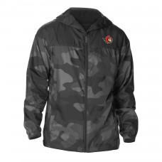 Ottawa Senators Columbia Black Camo Flash Challenger Omni-Shade Full-Zip Hoodie Windbreaker