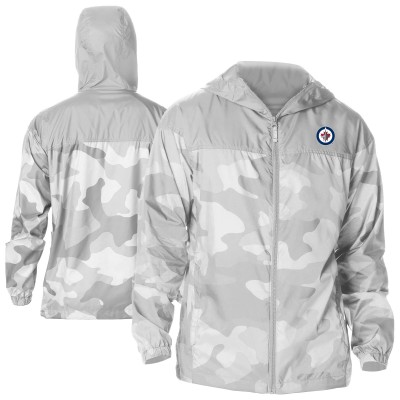 Толстовка на молнии Winnipeg Jets Columbia Gray Camo Flash Challenger Omni-Shade Windbreaker