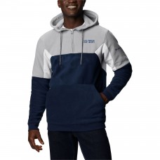 Columbus Blue Jackets Columbia Navy Lodge Fleece Quarter-Zip Hoodie