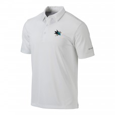 San Jose Sharks Columbia White Drive Omni-Wick Polo