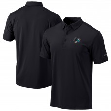 San Jose Sharks Columbia Black Drive Omni-Wick Polo