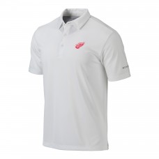 Detroit Red Wings Columbia White Drive Omni-Wick Polo