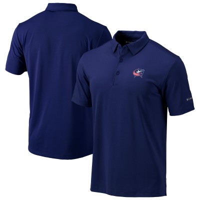 Columbus Blue Jackets Columbia Navy Drive Omni-Wick Polo