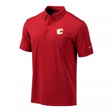 Calgary Flames Columbia Red Drive Omni-Wick Polo