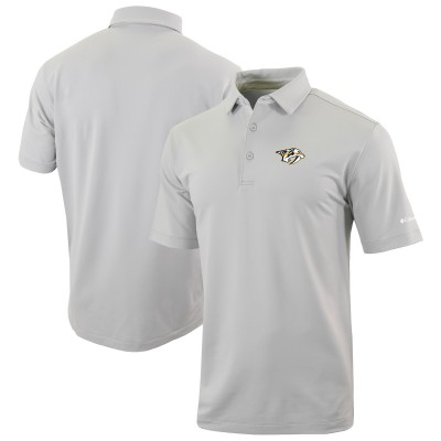 Nashville Predators Columbia Gray Even Lie Omni-Wick Polo