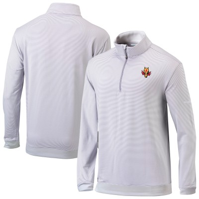 Calgary Flames Columbia Gray Even Lie Omni-Wick Quarter-Zip Top