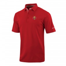 Calgary Flames Columbia Red Even Lie Omni-Wick Polo