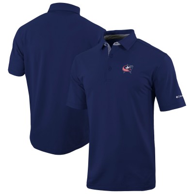 Columbus Blue Jackets Columbia Navy Even Lie Omni-Wick Polo
