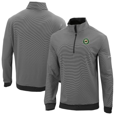 Minnesota Wild Columbia Black Even Lie Omni-Wick Quarter-Zip Top