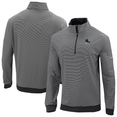 San Jose Sharks Columbia Black Even Lie Omni-Wick Quarter-Zip Top