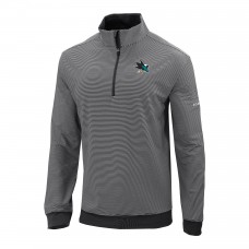San Jose Sharks Columbia Black Even Lie Omni-Wick Quarter-Zip Top