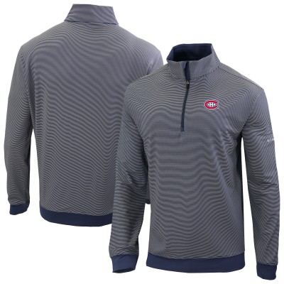 Montreal Canadiens Columbia Navy Even Lie Omni-Wick Quarter-Zip Top