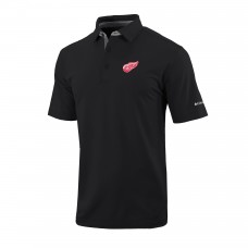 Detroit Red Wings Columbia Black Even Lie Omni-Wick Polo
