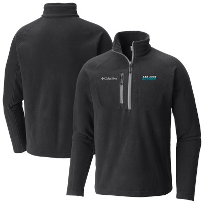 San Jose Sharks Columbia Black Fast Trek III Raglan Half-Zip Fleece Jacket