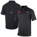 Calgary Flames Columbia Black Flycaster Omni-Wick Pocket Polo