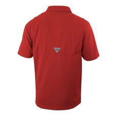 Calgary Flames Columbia Red Flycaster Omni-Wick Pocket Polo