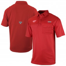 Detroit Red Wings Columbia Red Flycaster Omni-Wick Pocket Polo