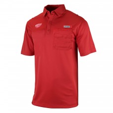Detroit Red Wings Columbia Red Flycaster Omni-Wick Pocket Polo