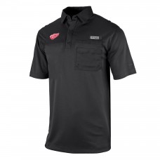 Detroit Red Wings Columbia Black Flycaster Omni-Wick Pocket Polo