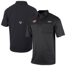 Поло Carolina Hurricanes Columbia Black Flycaster Omni-Wick Pocket