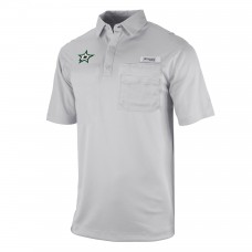 Dallas Stars Columbia Gray Flycaster Omni-Wick Pocket Polo