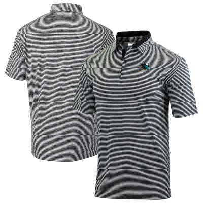 San Jose Sharks Columbia Black Golden Hills Omni-Wick Polo