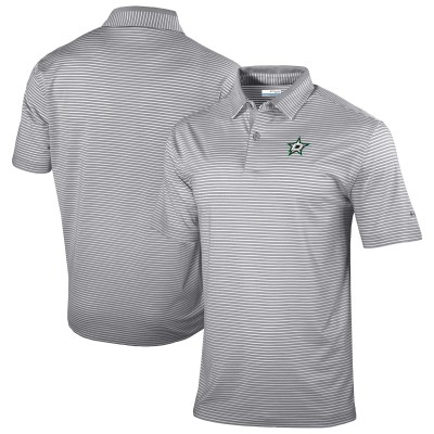Dallas Stars Columbia Gray Golden Hills Omni-Wick Polo