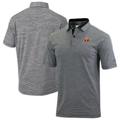 Calgary Flames Columbia Black Golden Hills Omni-Wick Polo