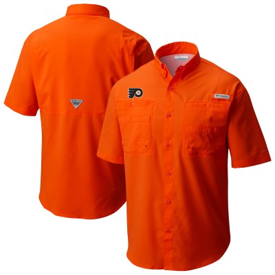 Рубашка с коротким рукавом Philadelphia Flyers Columbia Orange Tamiami Omni-Wick