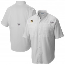 Pittsburgh Penguins Columbia White Tamiami Short Sleeve Omni-Wick Button-Down Shirt