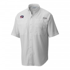 Columbus Blue Jackets Columbia White Tamiami Short Sleeve Omni-Wick Button-Down Shirt