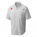 Calgary Flames Columbia White Tamiami Short Sleeve Omni-Wick Button-Down Shirt