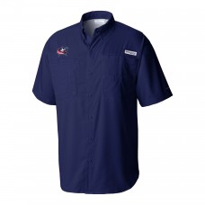 Columbus Blue Jackets Columbia Navy Tamiami Short Sleeve Omni-Wick Button-Down Shirt
