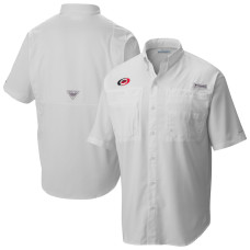 Carolina Hurricanes Columbia White Tamiami Short Sleeve Omni-Wick Button-Down Shirt
