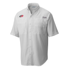 Carolina Hurricanes Columbia White Tamiami Short Sleeve Omni-Wick Button-Down Shirt