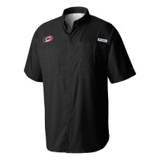 Carolina Hurricanes Columbia Black Tamiami Short Sleeve Omni-Wick Button-Down Shirt
