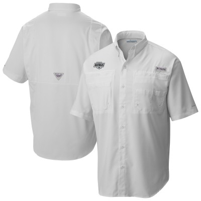 Los Angeles Kings Columbia White Tamiami Short Sleeve Omni-Wick Button-Down Shirt