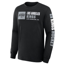 Los Angeles Kings Fanatics Black Goal Crease Legacy Long Sleeve T-Shirt Los Angeles Kings Fanatics Black Goal Crease Legacy Long Sleeve T-Shirt