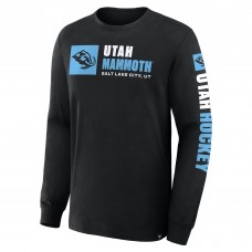 Utah Mammoth Fanatics Black Goal Crease Legacy Long Sleeve T-Shirt
