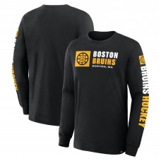 Футболка с длинным рукавом Boston Bruins Fanatics Black Goal Crease Legacy