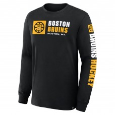 Футболка с длинным рукавом Boston Bruins Fanatics Black Goal Crease Legacy