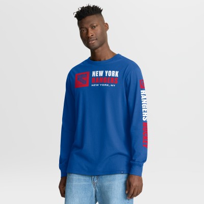 New York Rangers Fanatics Blue Goal Crease Legacy Long Sleeve T-Shirt