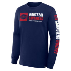 Футболка с длинным рукавом Montreal Canadiens Fanatics Navy Goal Crease Legacy Футболка с длинным рукавом Montreal Canadiens Fanatics Navy Goal Crease Legacy
