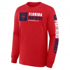 Футболка с длинным рукавом Florida Panthers Fanatics Red Goal Crease Legacy