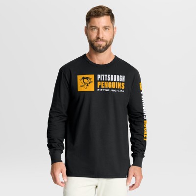 Футболка с длинным рукавом Pittsburgh Penguins Fanatics Black Goal Crease Legacy