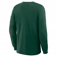 Minnesota Wild Fanatics Green Goal Crease Legacy Long Sleeve T-Shirt